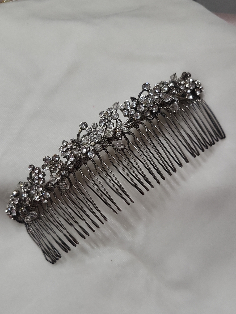 Sterling Silver Crystal Haircomb